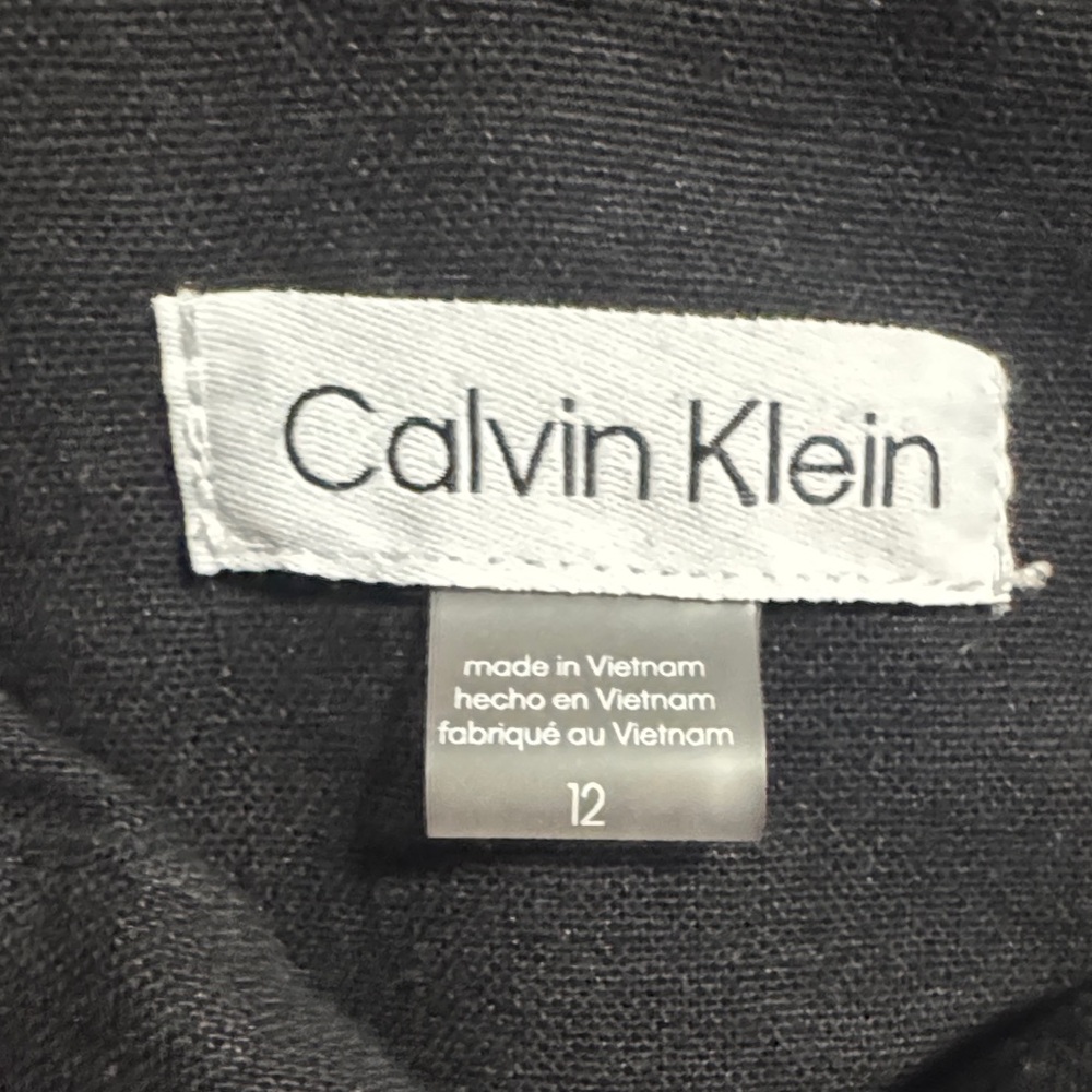 Elegant Calvin Klein Black Shirt Dress Size 12 - Picture 9 of 11